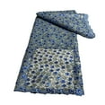 thumbnail image 4 of Tela de encaje bordado de malla de encaje, Material de tela de encaje con lentejuelas brillantes a la moda cómoda para vestido de novia, chal, ropa Azul, 4 of 8