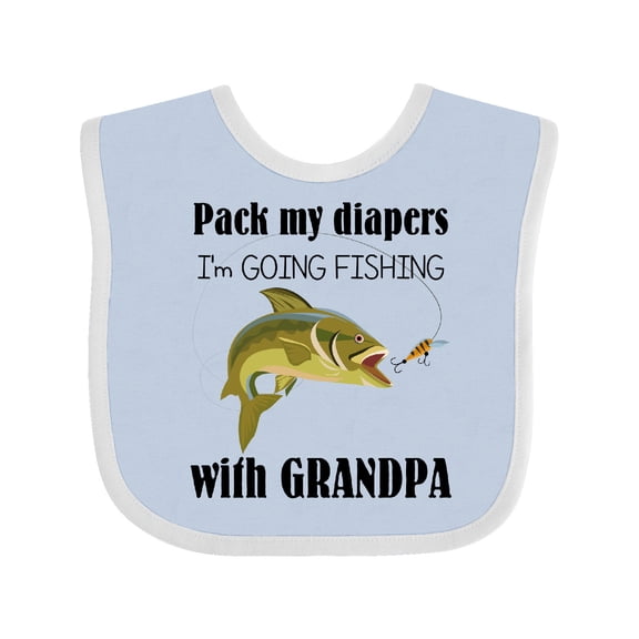 Inktastic Going Fishing with Grandpa Boys or Girls Baby Bib