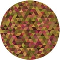 thumbnail image 1 of Ahgly Tapis Rond Lavable en Machine Intérieur Transitionnel Rouge Tomate, 7 Pieds Rond, 1 of 7