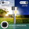 thumbnail image 4 of 12 Pack Solar Lights Outdoor Waterproof Stainless Steel LED Solar Pathway Lights Outdoor Solar Lights for Patio Lawn Yard and Landscape Warm White, 4 of 5