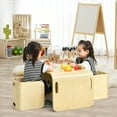 thumbnail image 2 of Costway 3 Piece Kids Wooden Table & Chair Set Children Multipurpose Homeschool Furniture, 2 of 11