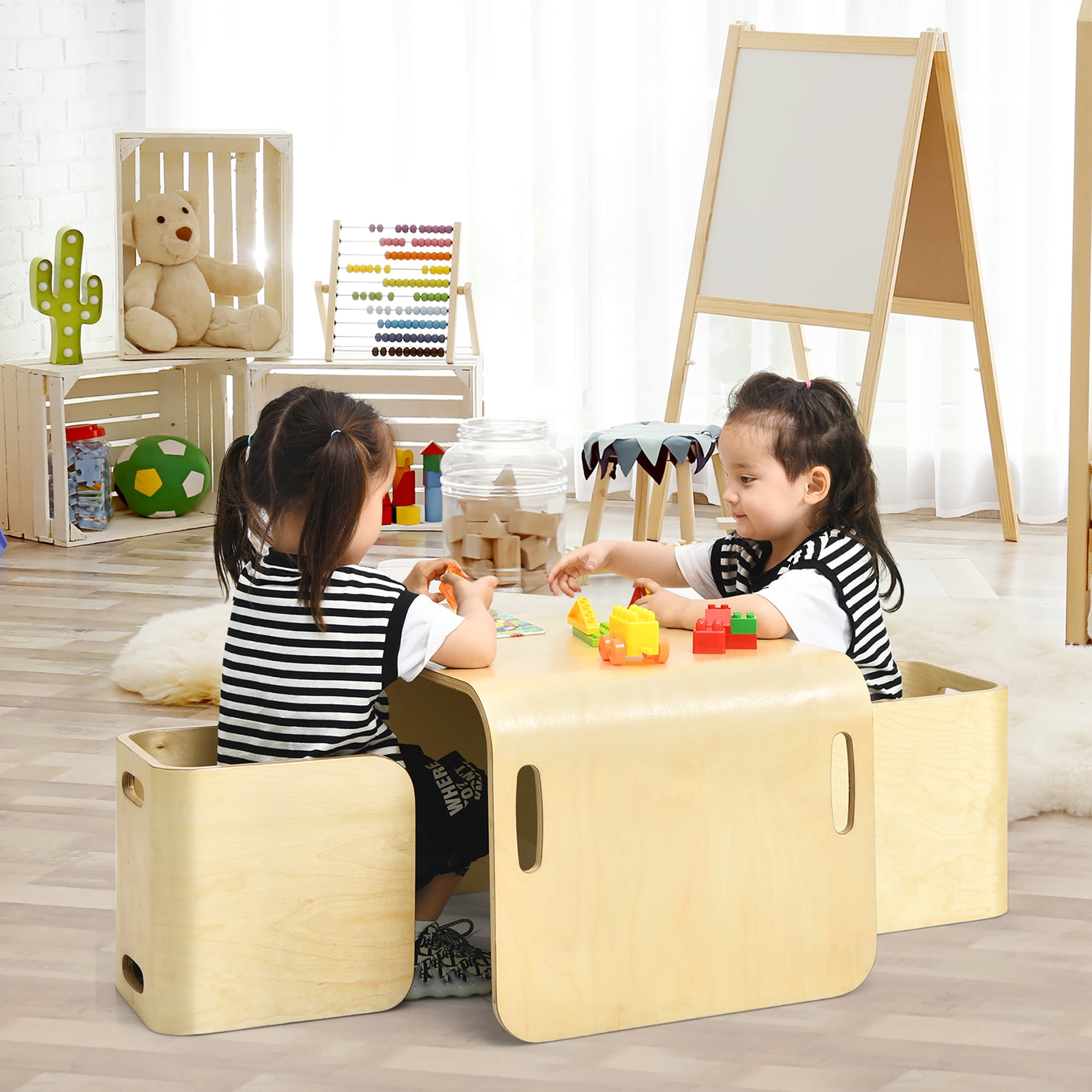 Baby wooden chair and table hotsell