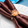 thumbnail image 3 of Fall Napkin Rings,Set of 6 Set for Dining Table - Golden Holder Rings Designed with Orange Maple Harvest Farmhouse Style for Thanksgiving Day Holiday Party Decor, 3 of 7