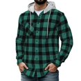 thumbnail image 3 of Frnrwgo Men's Plaid Hooded Shirt Jacket Lightweight Breathable Button Up Casual for Daily Outdoor, 3 of 6