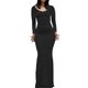 thumbnail image 1 of VISgogo Vestido Casual para Mujer Color Sólido Manga Larga Cuello Redondo Slim Fit Home Vestido Largo VISgogo moda, 1 of 7