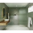 thumbnail image 5 of Glass Warehouse  32" x 78" Frameless Shower Door - Single Fixed Panel Fluted Frosted Radius Satin Brass 32 Inch - Right Satin, 5 of 5