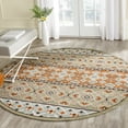 thumbnail image 2 of SAFAVIEH Veranda Moriah Southwestern Indoor/Outdoor Area Rug, 6'7" x 6'7" Round, Green/Terracotta, 2 of 10