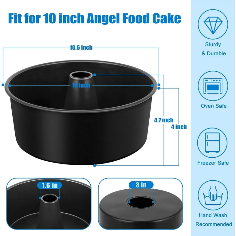 10 Inch Angel Food Cake Pan, Non-Stick Coating Stainless Steel