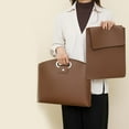 thumbnail image 4 of Laptop Tote Bag Set, 2-Piece Waterproof Leather Computer Briefcase & Crossbody Purse for Women, Professional Work Tote with Organizer for 14-15.6 Inch Laptops, 4 of 7