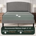 thumbnail image 5 of Amolife Full Bed Frame, Platform Upholstered Bed with Soft Teddy Fabric Curved Headboard, Grey, 5 of 6