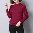 thumbnail image 2 of Women's Pullover Sweater Slim Fit Half High Neck Knitted Top Solid Color Casual Comfortable Spring Autumn Winter Turtleneck Blouse, 2 of 4