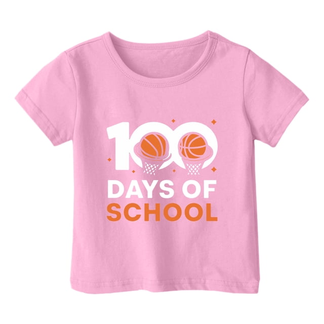 PMVFHDE T-Shirt pour Filles T-Shirts Graphiques Hauts d'Été Basiques pour Fille Tunique T-Shirt pour Fille Garçon et Fille Mode Décontractée Imprimé Col Rond Manches Courtes T-Shirt Haut Rose, 6-7 Ans