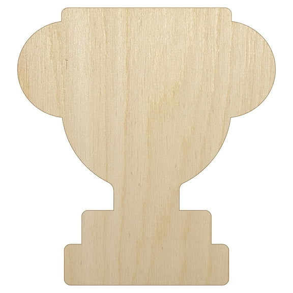 Trophy Award Solid Wood Shape Unfinished Piece Cutout Craft DIY Projects - 4.70 Inch Size - 1/8 Inch Thick