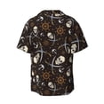 thumbnail image 6 of Lafuoo Pirate Skulls Pattern Men's Cuban Collar Short Sleeve Shirt, Button-Down Resort Beach Pocket Shirt-X-Large, 6 of 7