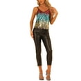 thumbnail image 2 of INSPIRE CHIC Women's Sequin Spaghetti Strap Crop Camisole Tank Tops S Blue Pink Purple Gold, 2 of 6