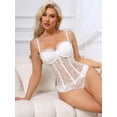 thumbnail image 5 of DARING DIVA Women's Lace Mesh Floral Camisole with Adjustable Straps S White, 5 of 6