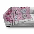 thumbnail image 3 of Anime Soft Flannel Fleece Throw Blanket, Kitty Doodles Emotions Funny Animal Lover Theme Japanese Art Print, Cozy Plush for Indoor and Outdoor Use, 70" x 90", Purple Pink Blue, by Ambesonne, 3 of 6