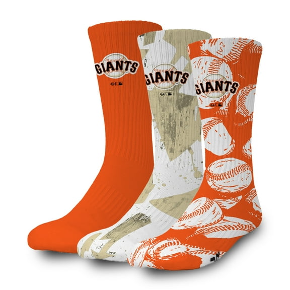 ISlide San Francisco Giants Three-Pack Lifestyle Crew Socks Set