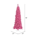 thumbnail image 2 of Vickerman 6.5' Flocked Pink Pencil Fir Artificial Christmas Tree, Unlit, 2 of 4