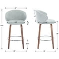 thumbnail image 5 of Dayalane Modern Bar Stool Set of 2, 26" Counter Height Bar Stool with Barrel Back, Linen Upholstered Kitchen Island Chair with Wood Frame and Footrest for Restaurant Pub Dining Room Cafe, Grey, 5 of 9