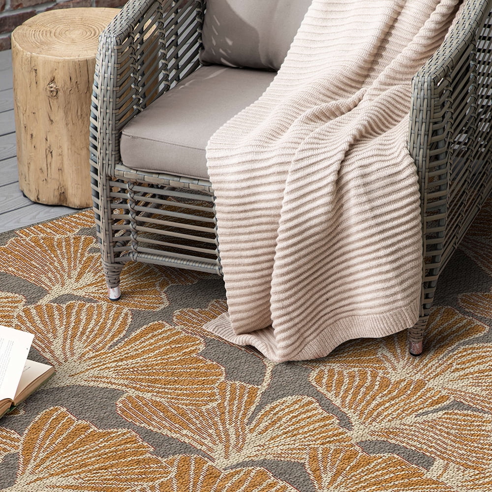 Mohawk Home Jade Butterfly Outdoor Area Rug, Rust, 10' x 13'