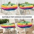 thumbnail image 7 of Colorful Tie Dye Wave Pattern Round Fitted Tablecloth with Elastic Edge,Dining Table Cover Waterproof,Outdoor Round Tablecloth for Camping,Dining,Indoor and Outdoor, 7 of 7
