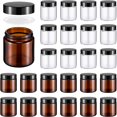 thumbnail image 1 of Frascos de vidrio Norme de 4 oz/120 ml con tapas redondas a prueba de fugas, 24 unidades, 1 of 6