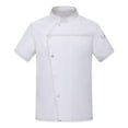 thumbnail image 3 of Men Women Chef Jacket Short Sleeve Top Cooker Comfortable Catering Shirt Uniform White 2XL, 3 of 8
