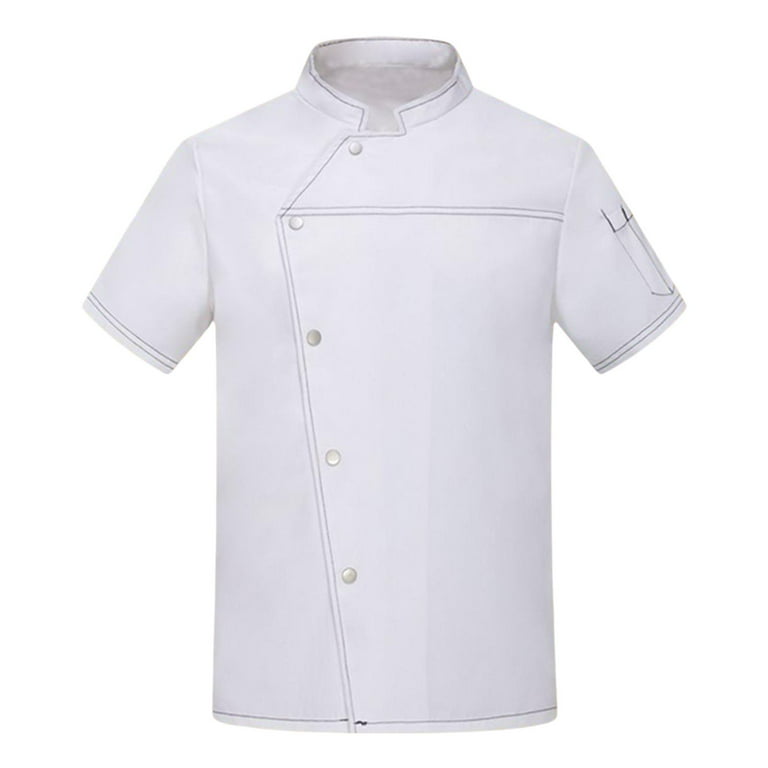 Chef Jacket for Men Women Short Sleeve Classic Buttons Restaurant