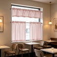 thumbnail image 1 of Cortinas de cocina, juego de 3 piezas, pequeño valance y niveles de cafetería, ventana semitransparente con filtración de calor, ventana aislante de calor para sótano y barra de café, 1 of 6