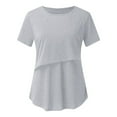 thumbnail image 5 of Vêtements de Grossesse Offres de l'Action de Grâce Liquidation Été Vêtements de Maternité pour Femmes Col Rond Manches Courtes Volants Pli Hauts de Grossesse, 5 of 5