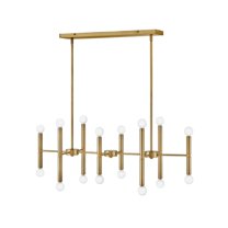 83196LCB Lark Millie - 16 Light Linear Chandelier In Modern and Mid-Century Modern Style-11.75 Inches Tall and 39 Inches Wide-Lacquered Brass Finish