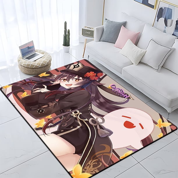 Genshin - Alfombra de área impresa en HD Sala de estar Habitación para niños Silla Mesita de noche Alfombra de oficina simple y moderna100 cm por 150 cm100 cm por 150 cm zhangmengya unisex
