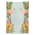 thumbnail image 3 of Ambesonne Flamingo Tablecloth Rectangular Table Cover, Tropic Flowers Animals, 60"x84", Pale Blue Orange, 3 of 4
