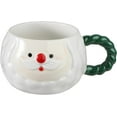 thumbnail image 5 of Santa Claus Ceramic Mug with Lid Christmas Coffee Mug Santa Tea Cup Cute Xmas Drinking Cup Holiday Gift for Women Men, 5 of 7