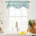 thumbnail image 4 of Summer Beach Theme Tie Up Valances Curtain, Adjustable Kitchen Teal and White Wood Grain Beige Starfish Valances for Windows Decor, Rod Pocket Short Curtains Set for Bedroom/Bathroom, 42"x18", 4 of 9