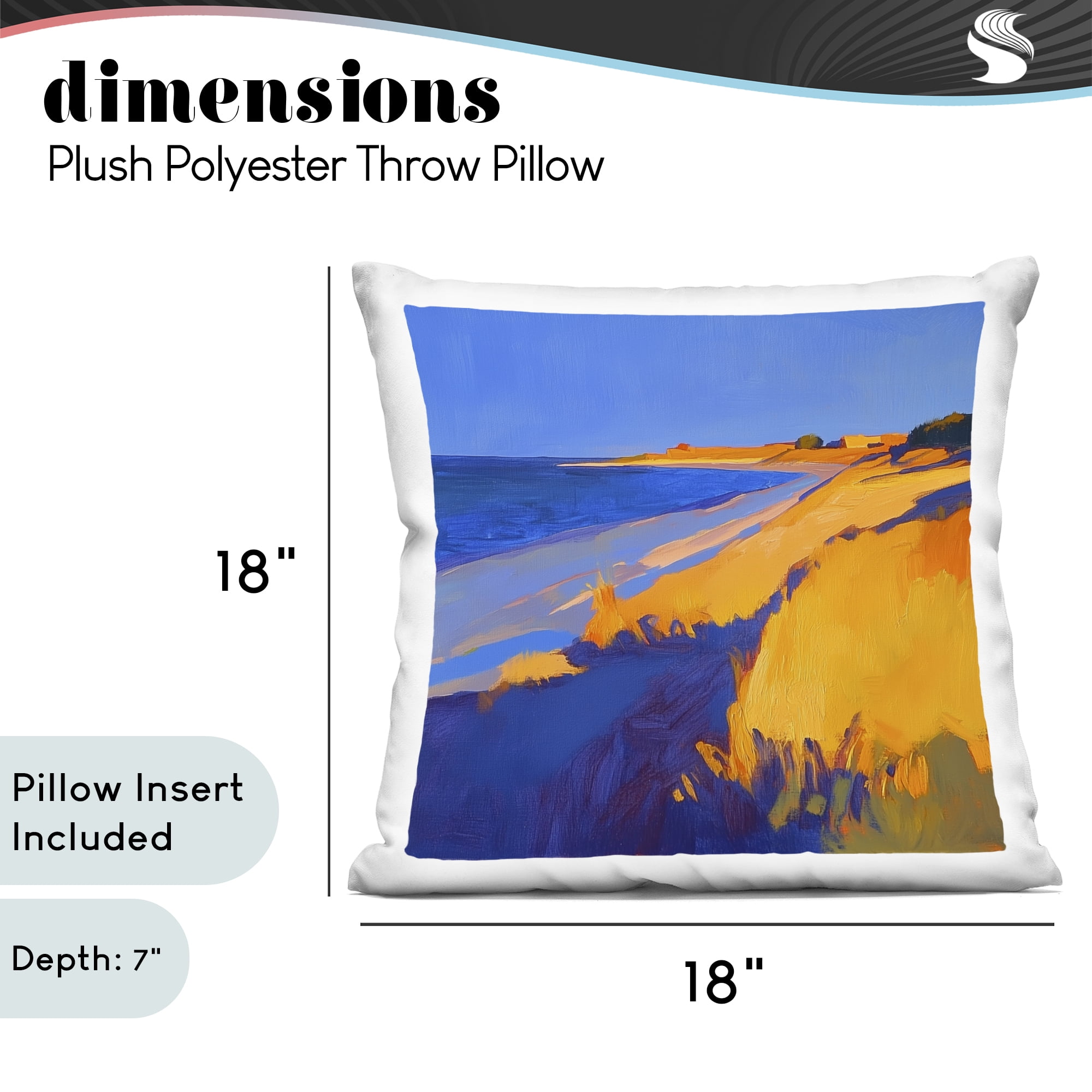 Stupell Industries Complimentary Coast Seascape Decorative Printed Throw Pillow, design by Walker Noble