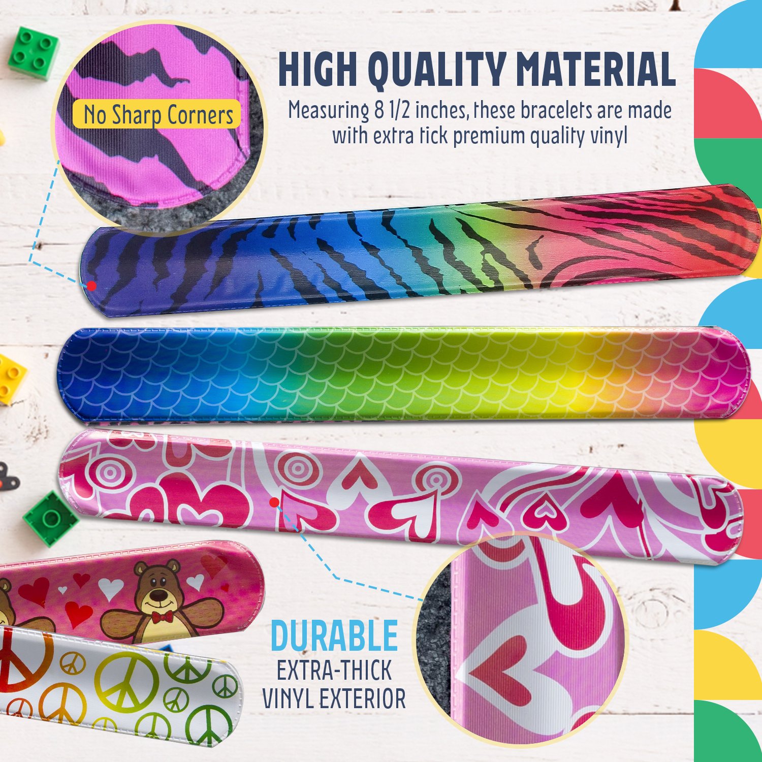 Hearts/animal Print Slap Bracelets - Pack of 50- Mega Pack! - image 4 of 7