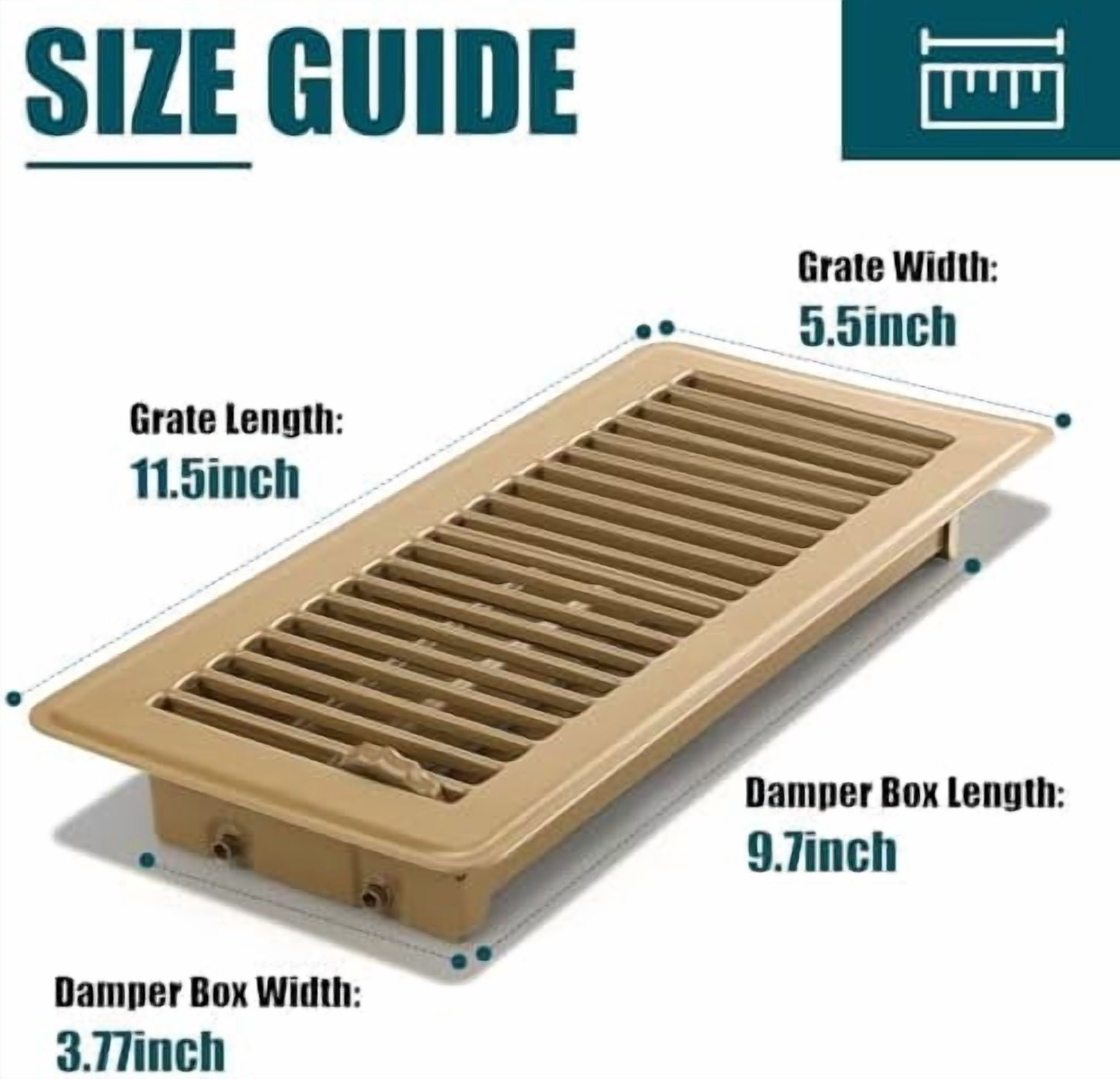 Floor Register 4x10, 10 Pack Brown Floor Register Vents,Heavy Duty Steel Walkable Floor Vents,Vent Covers for Home Floor
