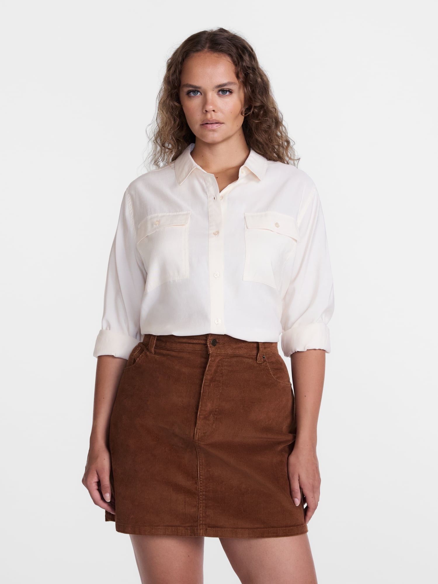 Scenario Women's Utility Tunic Shirt with Long Sleeves, Sizes XS-XXXL