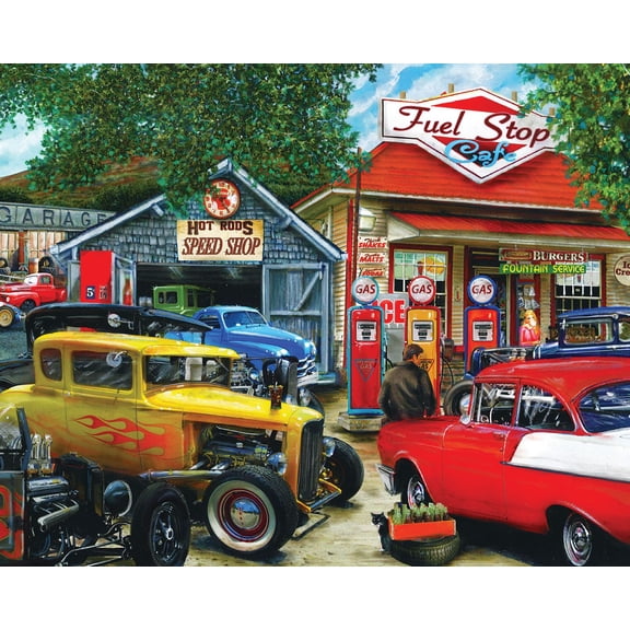 Springbok 1000 Piece Hot Rod Café Jigsaw Puzzle for Adults – Made in