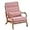 Pink, variant on High Back Solid Wood Armrest Backrest Iron Frame Bronzing Cloth Indoor Leisure Chair Orange
