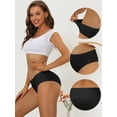 thumbnail image 3 of DARING DIVA Women's No Show Elastic Waist Brief Panties Breathable L Black, 3 of 6