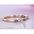 thumbnail image 2 of Amethyst Alexandrite Wedding Band Ring Art Deco Half Eternity Ring 925 Sterling Silver Rose Gold Plated Gemstone Jewelry For Women Gift, 2 of 5