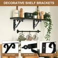 thumbnail image 3 of Uxcell 4 Pcs Decorative Shelf Brackets, 250mm/10 Inch Heavy Duty Floating Shelf Brackets for Wall Bookshelves Shelves Support, Black, 3 of 7