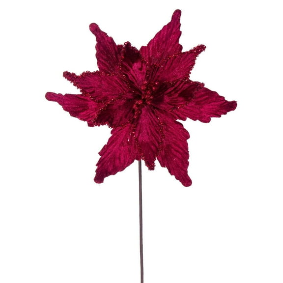 21.5" Burgundy Poinsettia 12" Flwr 6/Bag