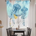 thumbnail image 3 of Coastal Jellyfish Blue Balloon Curtains for Bedroom/Front Door/Bathroom, Summer Beach Nautical Coral Starfish Tie Up Curtains 63 Inch Length Kitchen Curtains Shades for Windows 46"x63", 3 of 8
