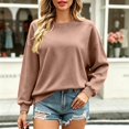 thumbnail image 6 of Womens Sweatshirts No Hood Oversized Crewneck Pullover Long Sleeve Tops | Fall Sweatshirts For Women 2026 Crew Neck Hoodie Pullover Fleece Plain Comfy Cozy Casual Travel Clothes,XL, 6 of 8