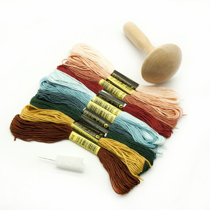 ESTONE Wooden DIY Mushroom Darner Patch Tool Darning Needle Sewing Thread Sewing Device