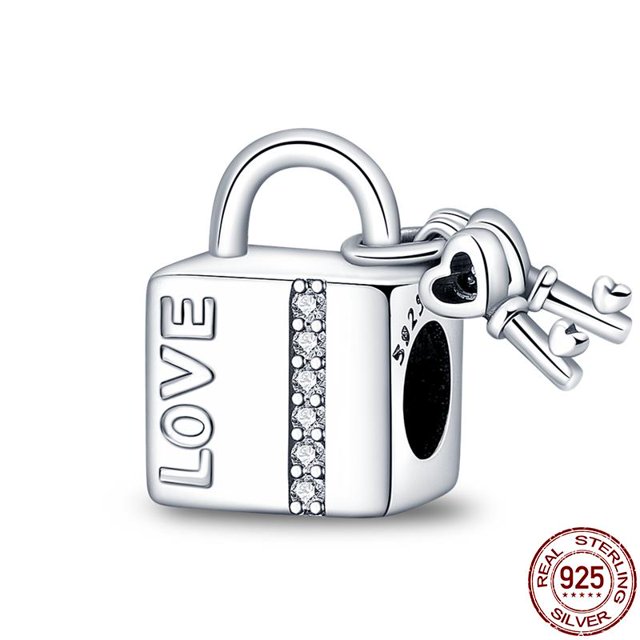Cuenta de abalorio en forma de corazón de Plata de Ley 925 compatible con collar de pulsera Pandora Original, colgante de camaleón para mujer, joyería fina DIY Dengxun unisex